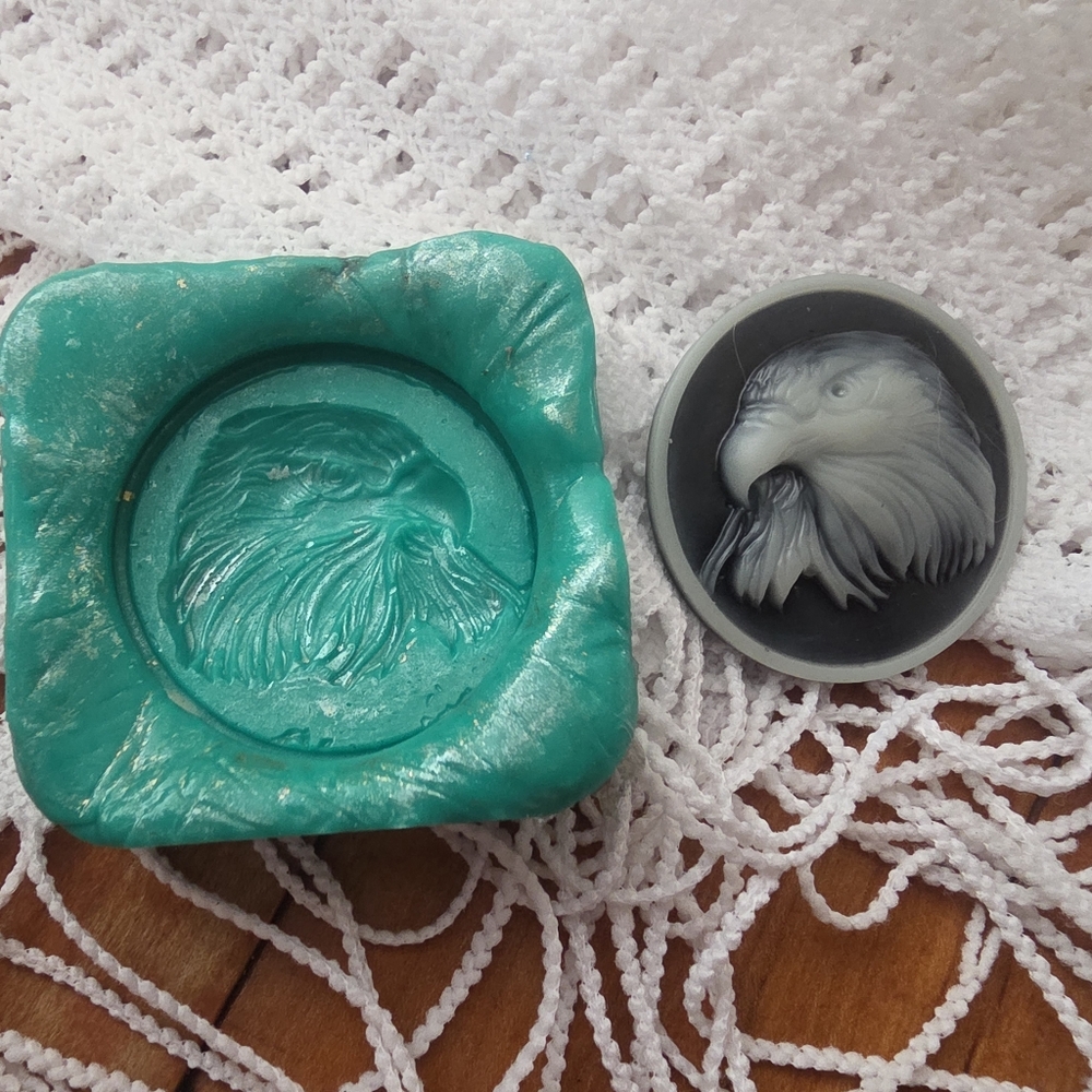 Round Eagle Head Cameo Mold For Resin / Polymer Clay  30 MM